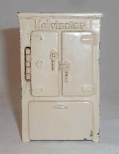1932 Arcade Toy Cast Iron Kelvinator Refrigerator Still Penny Bank Cream Colored picture