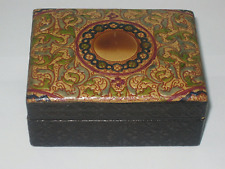 Vintage Small Jewelry Trinket/Sachet Potpourri  Wooden Box Hand Lacquered Paper picture