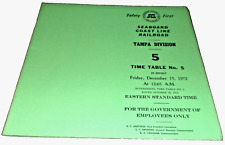 DECEMBER 1972 SCL SEABOARD COAST LINE TAMPA DIVISION EMPLOYEE TIMETABLE #5 picture