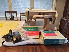 Singer 403a sewing machine cleaned and serviced good cond SN NB911905 W/access picture