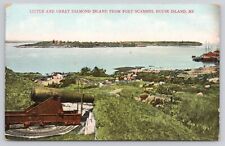 Little and Great Diamond Island from Fort Scammel House Island ME 1909 Postcard picture