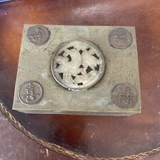 vintage antique asian brass bird coin trinket jewelry box  picture