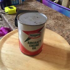 Vintage Texaco Aircraft Engine Oil Full Quart Can - White Plains, NY  picture