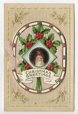 Christmas Greetings Color Embossed Die-Cut & Booklet Postcard ca. 1910 picture