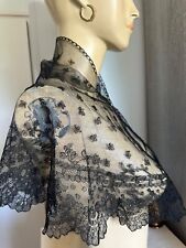 Magnificent Antique Victorian Small handmade CHANTILLY LACE SHAWL 93cm by 40cm picture