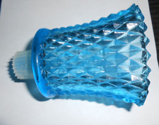 Aqua Blue Diamond Point  Glass Votive Candle Holder Cup / Grommet & Peg picture