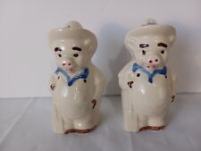 Shawnee Pottery Smiley Farmer Pig Salt & Pepper Shakers  picture