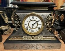 Antique Ansonia Mantle 8-day Clock, Cast Iron - Steel. Heavy picture
