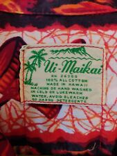 Vintage 60s Ui-Maikai Cotton Hawaiian Tiki Shirt ~Mens Size Medium~ USA  picture