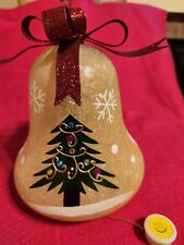 VRG. CHRISTMAS  LIGHTS GLASS BELL HAND PAINTED  7.5