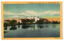 Postcard Henlopen Hotel from Dupont Lake Rehoboth Beach DE Postmarked 1955 picture