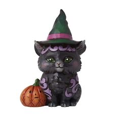 Jim Shore Heartwood Creek Black Cat Miniature Figurine 6012747 picture