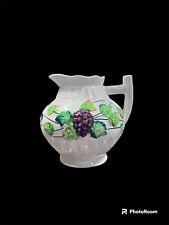 Vintage Antique Porcelain Pitcher Hand Painted Grape Vine Design picture