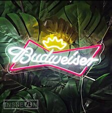 Budweiser Neon Sign LED Lamp Bar Decor Wall Dorm Room Colors Light LED Man Cave picture