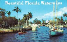 Yachts & Boats on Beautiful Florida Waterways, Vintage Postcard picture