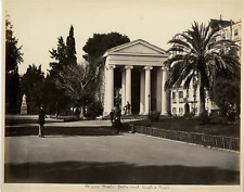 Italy, Naples, Royal Garden, Temple of Virgil Vintage Albumen Print.  Print picture