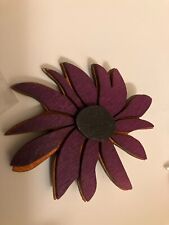 VINTAGE ESTATE  wood flower brooch picture