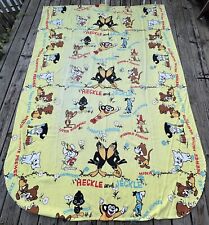 Vtg Terrytoons Mighty Mouse Heckle Jeckle Cartoons Bedspread Full/Queen Yellow picture