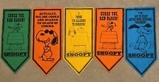 5 Vintage Peanuts 1960-70’s Charlie Brown Snoopy Pennants Banners Collection picture