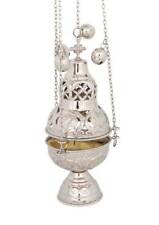 New Nickel Plated Liturgical Christian Church Thurible Censer 4 chains 12 bells picture