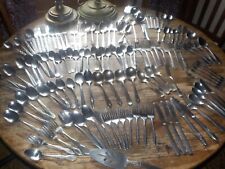 Antique Vintage Silverplate and Stainless Flatware Wm.Rogers Oneida MCM 132 pcs. picture