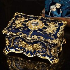 SANKYO BLUE TIN ALLOY  RECTANGLE MUSIC BOX  : HOWLS MOVING CASTLE  ( HAVE VIDEO) picture