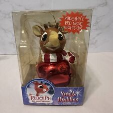 Vtg Jingle Buddies Rudolph Red Nose Reindeer Ornament Lights Up NIB Christmas picture