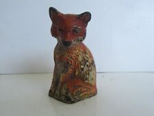 Rare Antique Hubley Cast Iron Red Fox Paperweigt w/ Orig Paint (Nice) picture