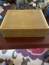Ultra Rare Milo’s Vintage Hand Tooled Leather Cigar Humidor Box 24kt Gold Trim picture