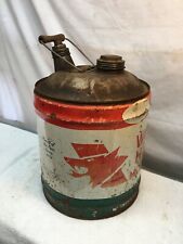 Vintage Wolfs Head   5 Gallon Gas Service Station Tin Can Sign Wood Handle  picture