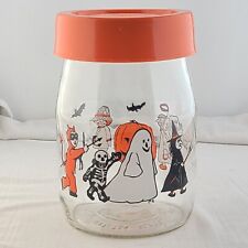 Vintage Carlton Glass Halloween Jar 1L Pumpkin Ghost Witch RARE 1980’s Decor picture