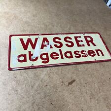 German WWII Tank or Truck SIGN Water Drained/Water Not Drained 2 sided - REDUCED picture
