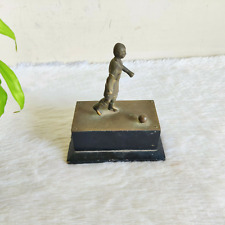 1965 Vintage Certa Bonum Certamen Athlete Football Brass Trophy Wooden Base Rare picture