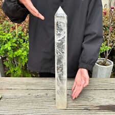 5.5LB 18.8''Top Natural Clear Quartz Obelisk Crystal Tower Point Healing Energy picture
