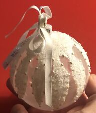 Wedgwood Christmas Frosted 4” Glass Ball XMAS Ornament RARE picture