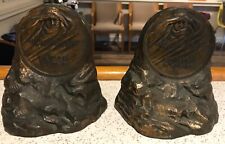 Vtg. ART DECO BAUSCH & LOMB OPTOMETRIST EYE GLASS DOCTOR SCIENCE BOOKENDS USA picture