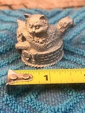 SPOONTIQUES INC. PEWTER CATS IN A BASKET NUMBER PP261 picture