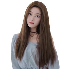FESHFEN Wig, Long Straight, No Bangs, Wig, Center Parted, Women's, Cross... picture