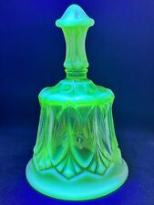 Vintage Fenton Bell Whitton Pattern Uranium Topaz Opalescent Vaseline Glass picture