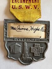 USWV United Spanish American War Veterans Medal Badge Named Female 1934 Vintage picture