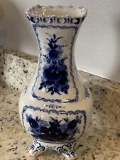 9” Gzhel Porcelain Vase, Blue Russian Handmade Ceramic Flowers Vase Beautiful picture