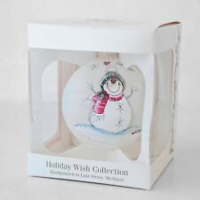 2002 Charlet Creations Glass Handprinted Snowman Holiday Christmas Ornament picture
