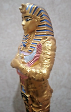 36cm Large Ancient Egyptian King Tut Statue Golden Color Heavy Solid Stone picture