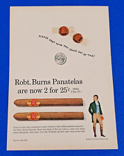 1961 ROBT. BURNS PANATELA WITH HAVANA TOBACCO ORIGINAL PRINT AD (LOT CIGAR B2) picture