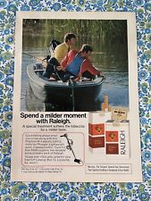 Vintage 1973 Raleigh Cigarettes Print Ad Phantom M-3 Trolling Motor Offer picture
