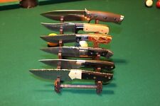 CUSTOM HANDMADE RUSTIC WOODEN 6 TIER KNIFE DISPLAY - PECKY FRONT DARK  CHERRY picture