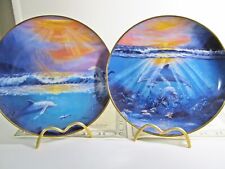 2 Dance of & Dawn Of The Dolphin Collector Plate Series Franklin Mint Delmary picture