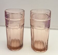 2 Anchor Hocking USA Annapolis Flat Rosewater Iced Tea Water Tumblers SALE picture