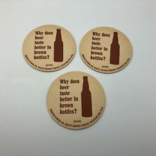Schlitz Beer Advertising Coasters 1961 Taste Better Brown Bottles Vtg Lot Of 3 picture