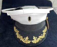 Vintage Military USN US Navy Bancroft Zephyr White Cap Hat 7-1/8 picture